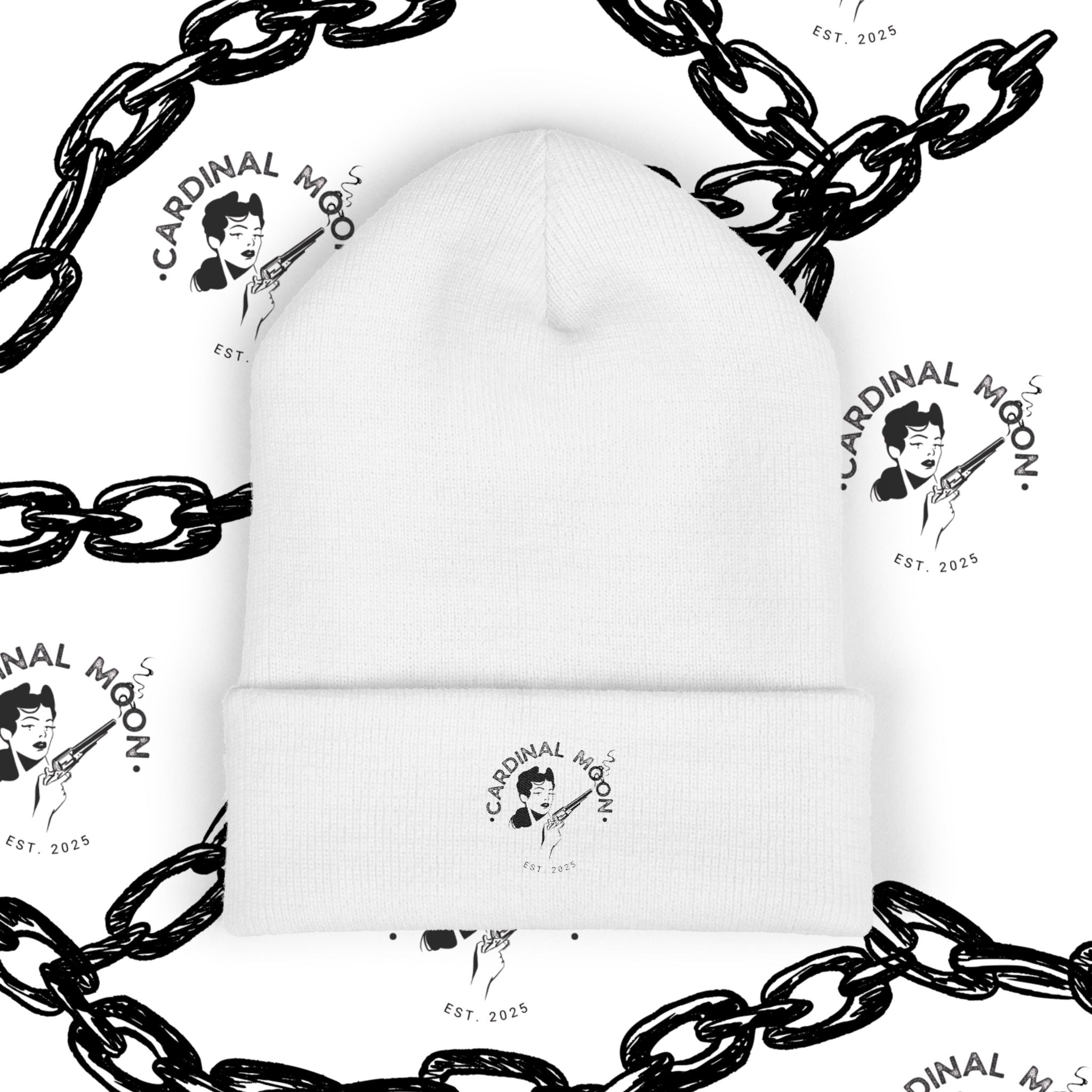 Cardinal Moon Logo Beanie | Embroidered Unisex Knit Hat