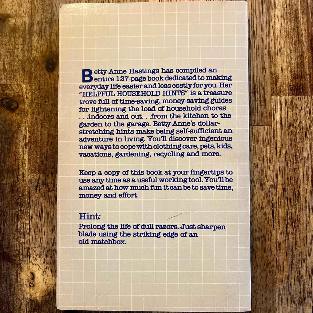 1983 Betty Ann’s Helpful Household Book Vol 1 | Retro Household Tips & Tricks | Paperback