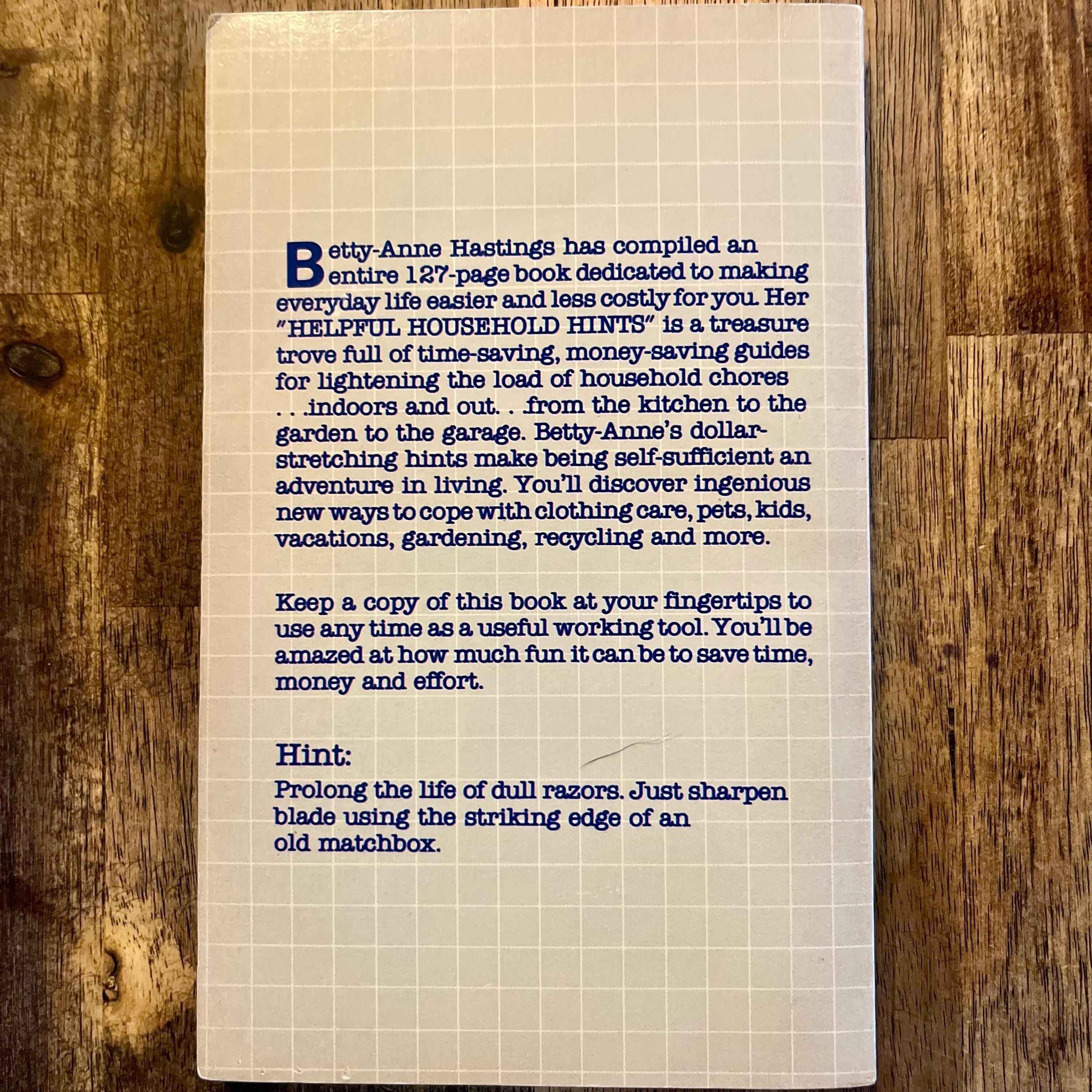 1983 Betty Ann’s Helpful Household Book Vol 1 | Retro Household Tips & Tricks | Paperback