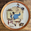 Norman Rockwell Centennial Plate – Triple Self-Portrait, 22K Gold Trim
