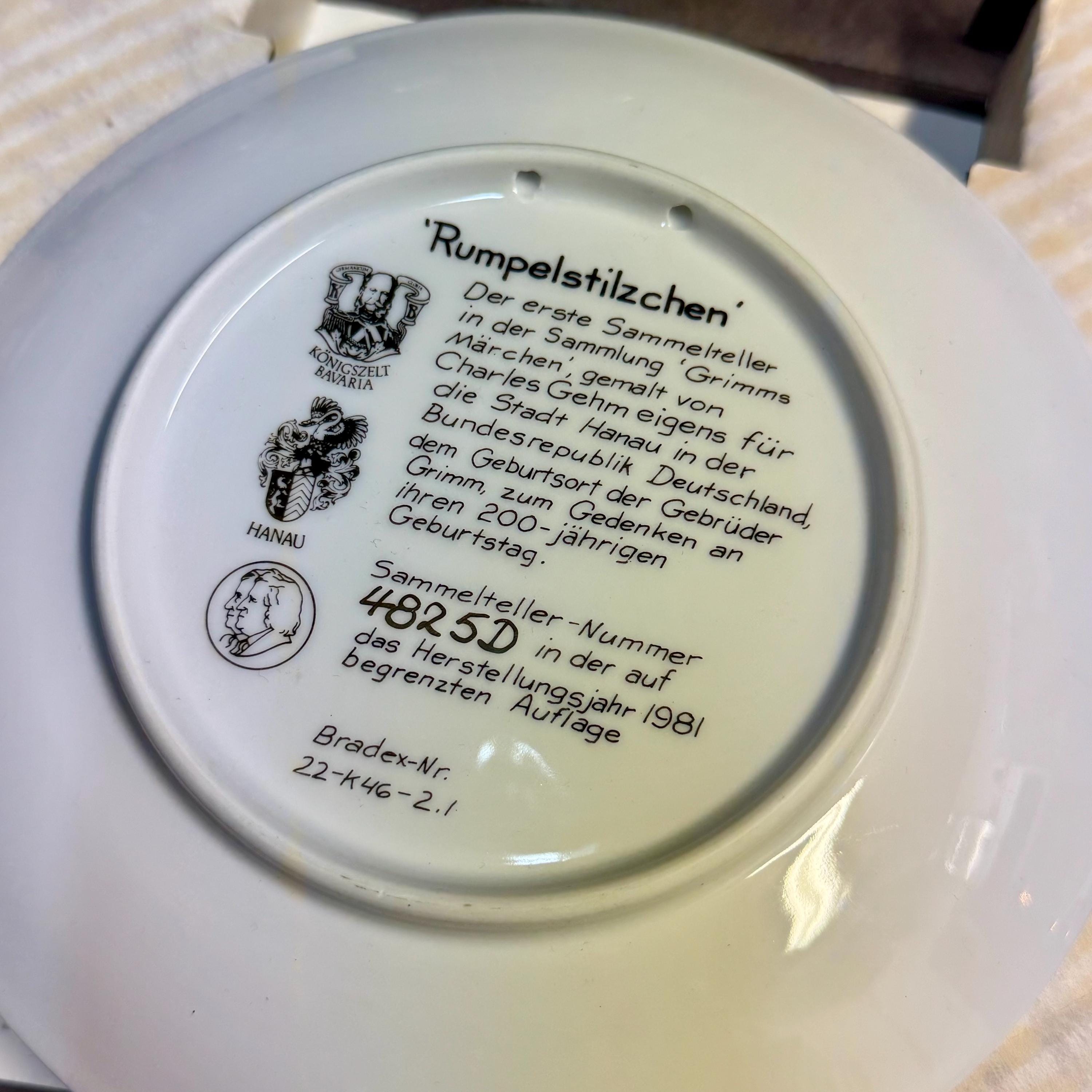 1981 Rumpelstiltskin Collector Plate – Charles Gehm, Bavaria Germany (Original Box & COA)