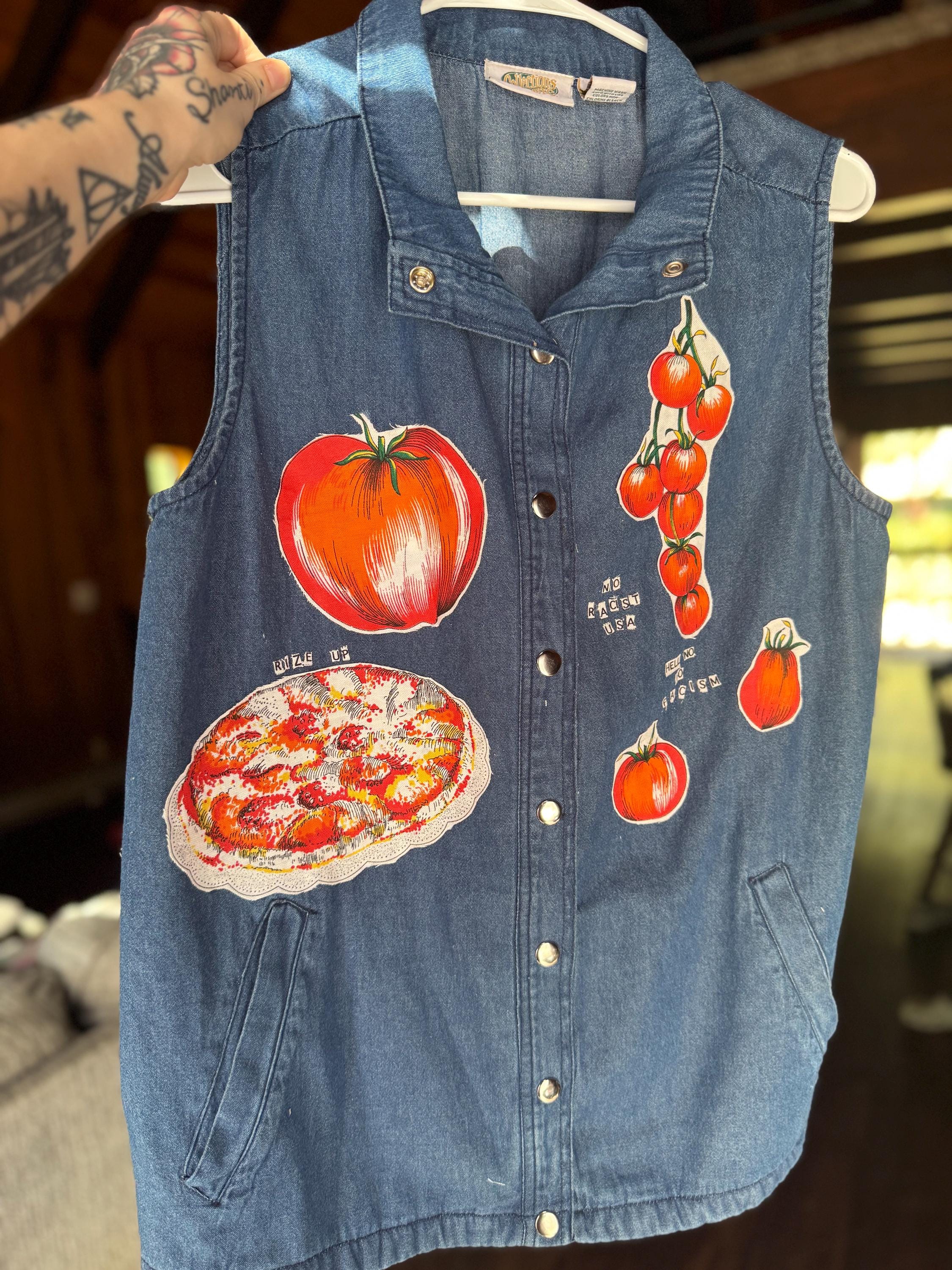 Rize Up Cotton Vest with Vintage Tapestry Patches