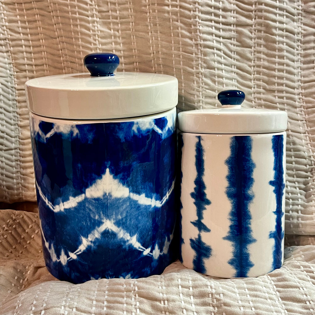 Shibori Style Cannisters (Set of 2)