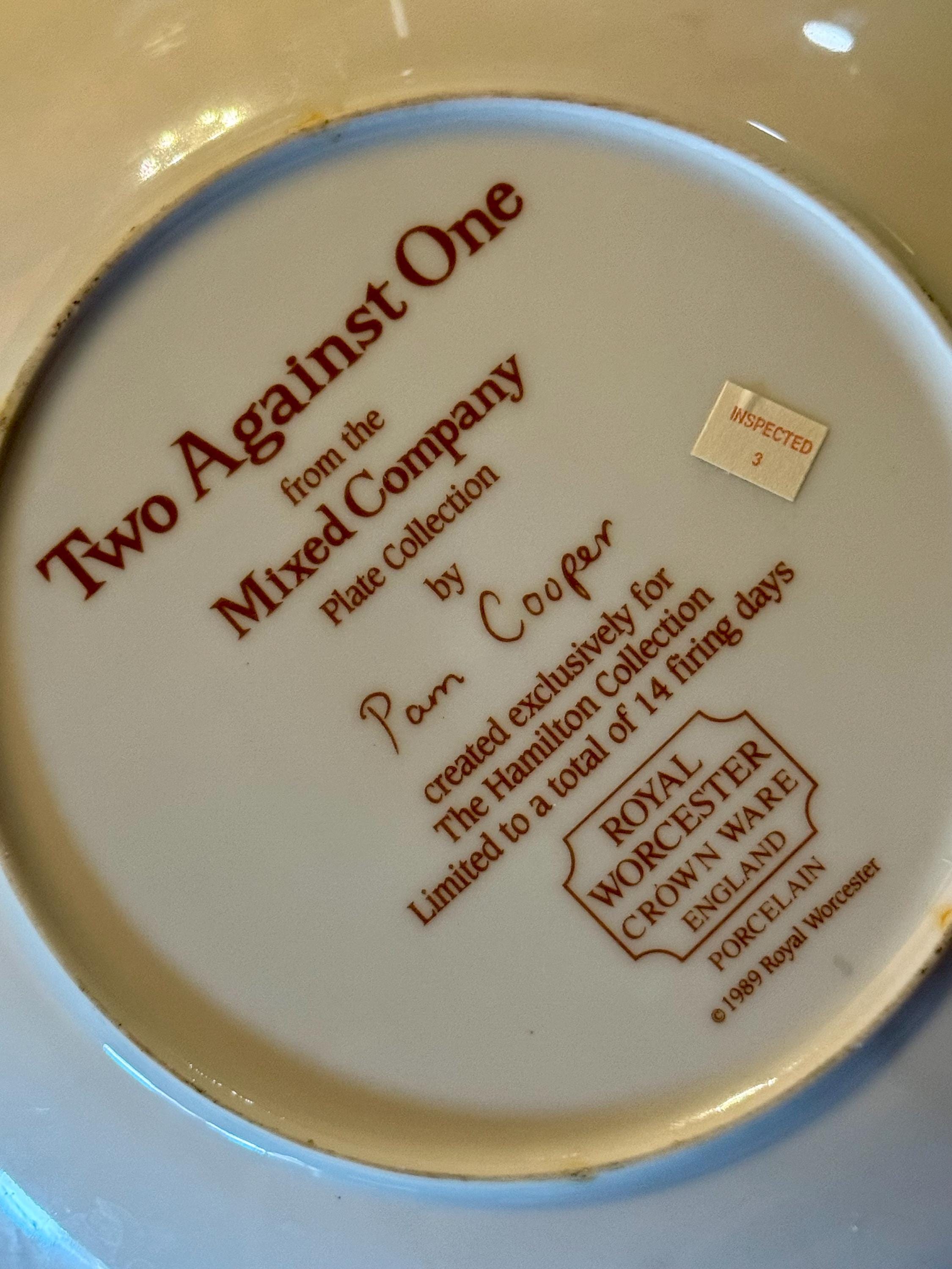 Pam Cooper “Two Against One” Collector Plate – Royal Worcester, 1989