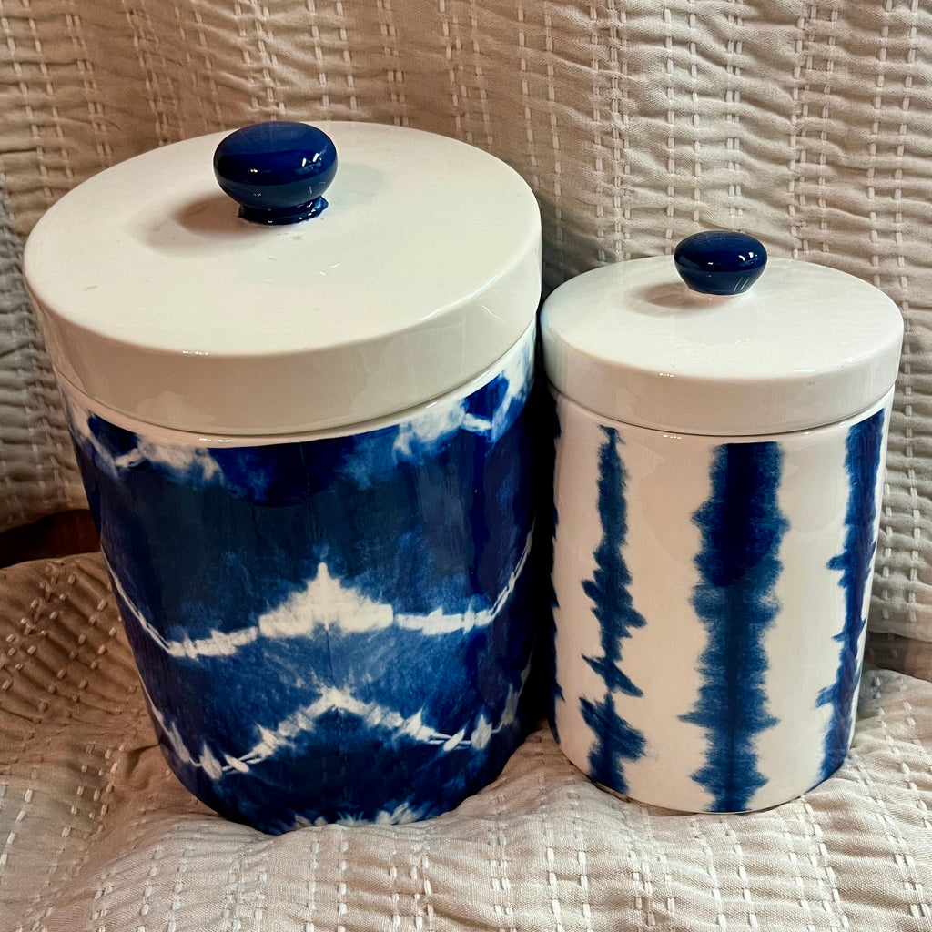 Shibori Style Cannisters (Set of 2)