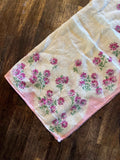 Pink Floral Handkerchief | Vintage Accessories