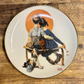 Norman Rockwell "Puppy Love" Collector Plate – 22K Gold Trim, 1989