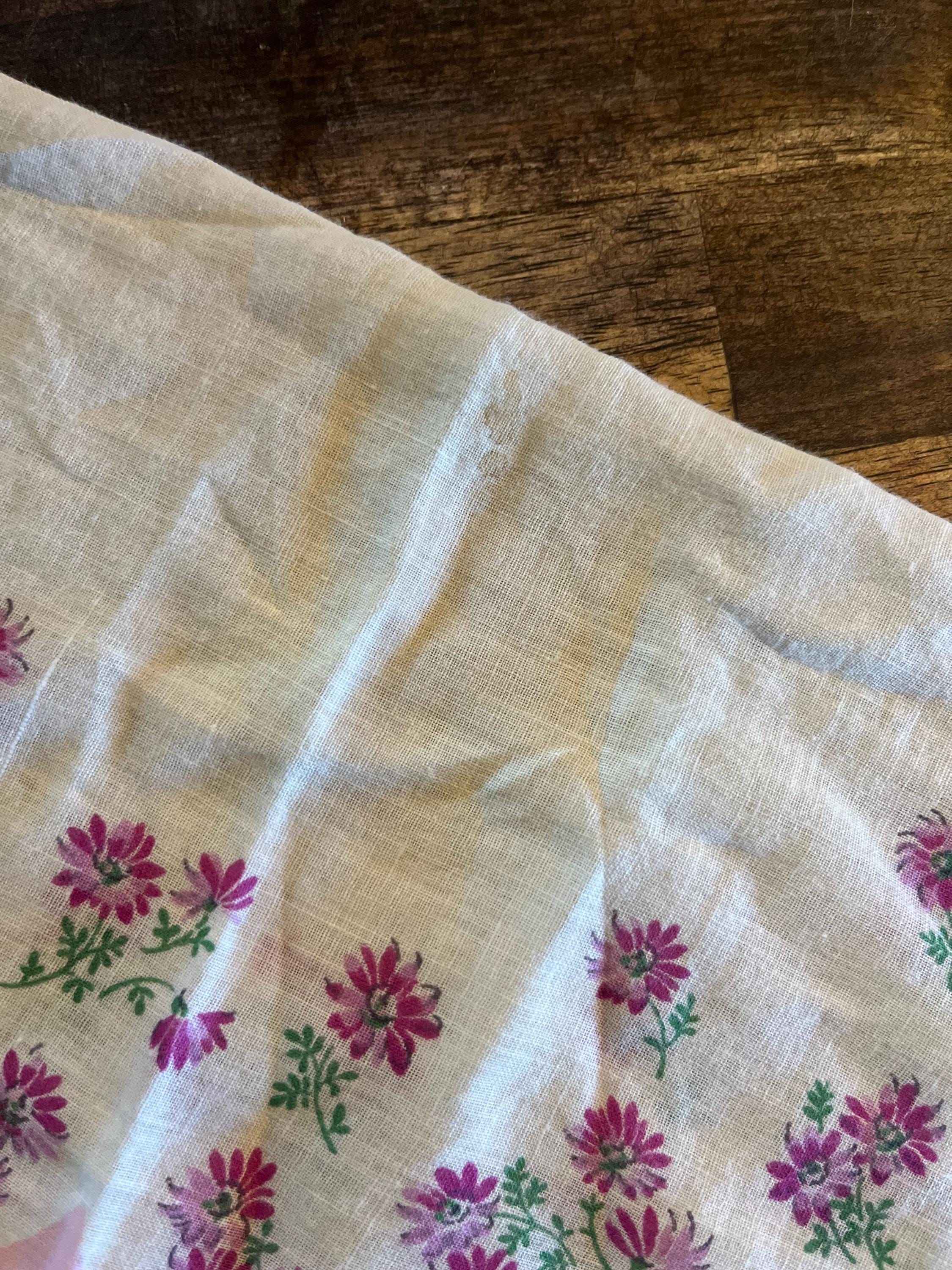 Pink Floral Handkerchief | Vintage Accessories