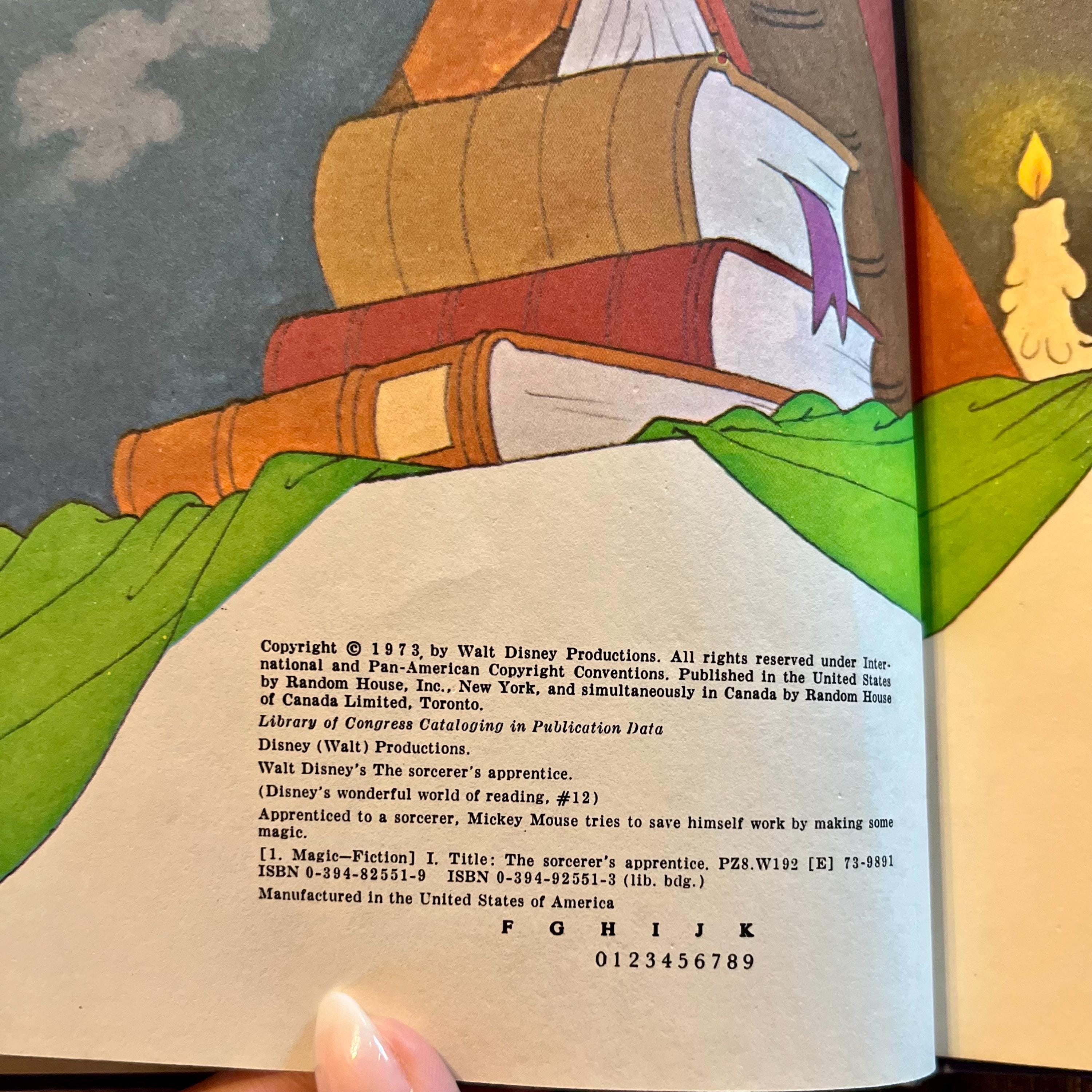 1973 Walt Disney The Sorceror’s Apprentice | Wonderful World of Reading | Classic Kids Hardcover Book