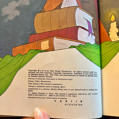 1973 Walt Disney The Sorceror’s Apprentice | Wonderful World of Reading | Classic Kids Hardcover Book