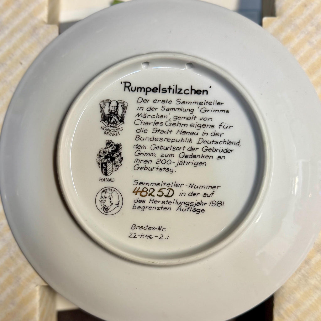 1981 Rumpelstiltskin Collector Plate – Charles Gehm, Bavaria Germany (Original Box & COA)
