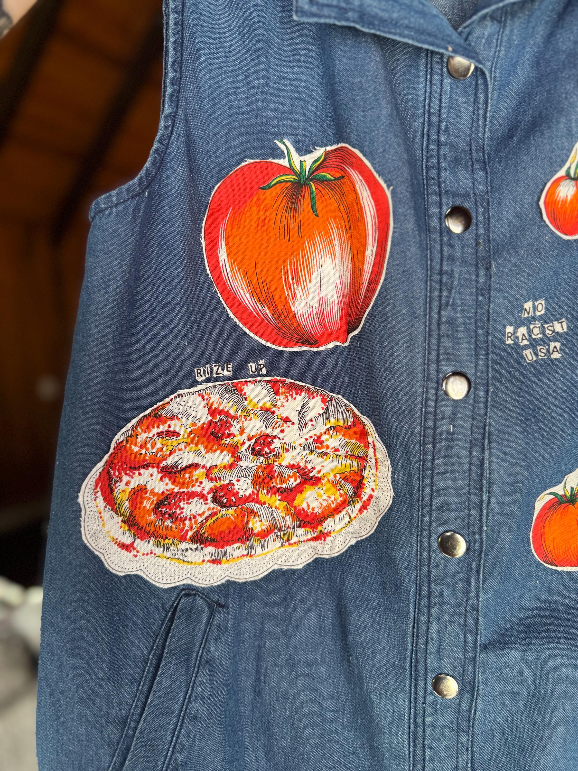 Rize Up Cotton Vest with Vintage Tapestry Patches