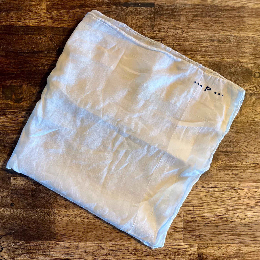 Linen Initialed Handkerchief with Small Letter P - Vintage Accessories
